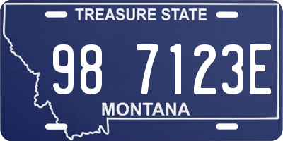 MT license plate 987123E
