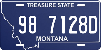 MT license plate 987128D