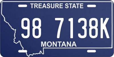 MT license plate 987138K