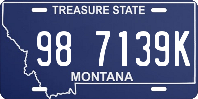 MT license plate 987139K