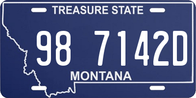 MT license plate 987142D