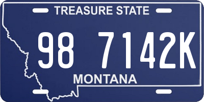 MT license plate 987142K
