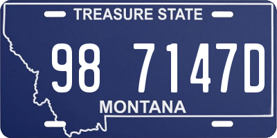 MT license plate 987147D