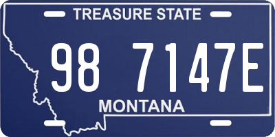 MT license plate 987147E