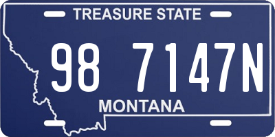 MT license plate 987147N