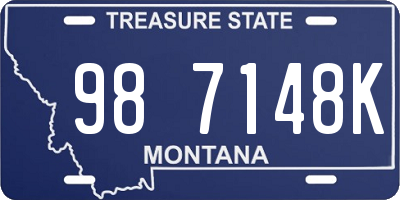 MT license plate 987148K