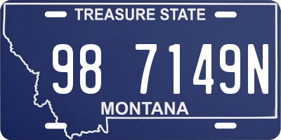 MT license plate 987149N