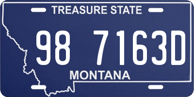 MT license plate 987163D