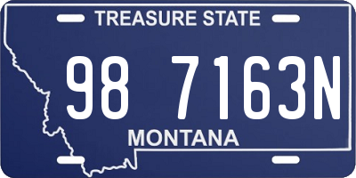 MT license plate 987163N