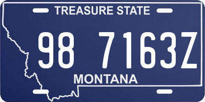 MT license plate 987163Z