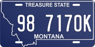 MT license plate 987170K