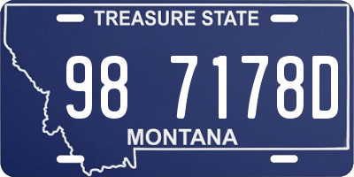 MT license plate 987178D