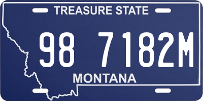 MT license plate 987182M