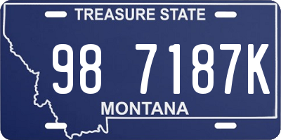 MT license plate 987187K