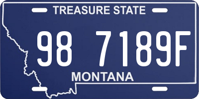 MT license plate 987189F