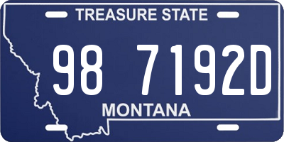 MT license plate 987192D