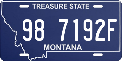 MT license plate 987192F