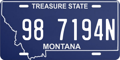 MT license plate 987194N