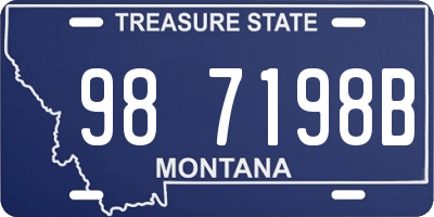 MT license plate 987198B