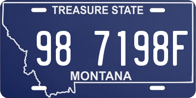 MT license plate 987198F