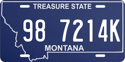 MT license plate 987214K