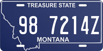 MT license plate 987214Z