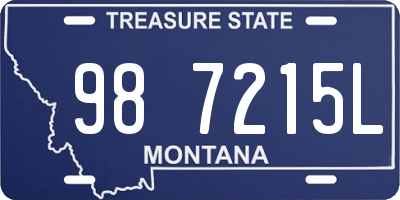 MT license plate 987215L