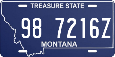 MT license plate 987216Z