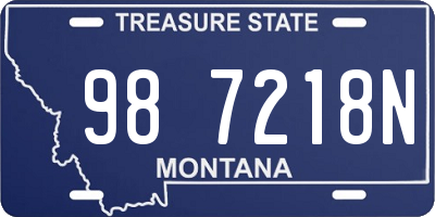 MT license plate 987218N