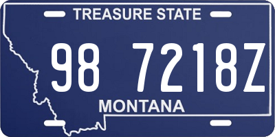 MT license plate 987218Z