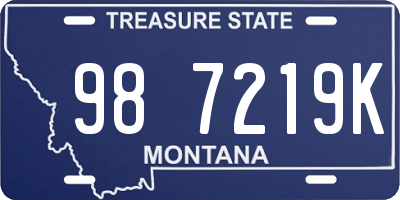 MT license plate 987219K