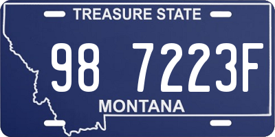 MT license plate 987223F