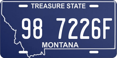 MT license plate 987226F