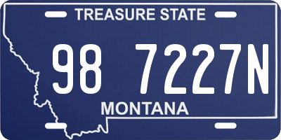MT license plate 987227N