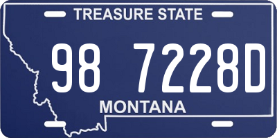 MT license plate 987228D