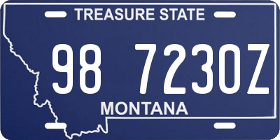 MT license plate 987230Z
