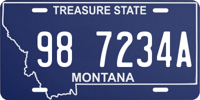 MT license plate 987234A