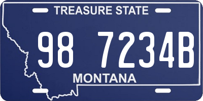 MT license plate 987234B