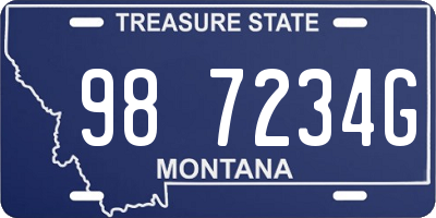 MT license plate 987234G