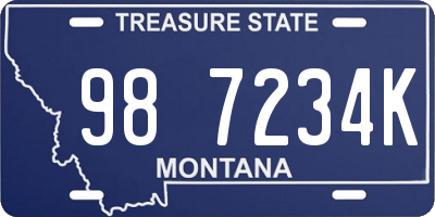 MT license plate 987234K