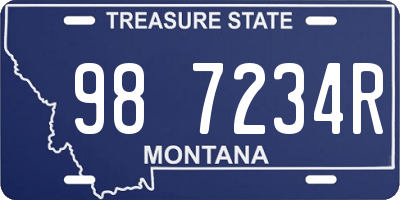 MT license plate 987234R