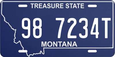 MT license plate 987234T