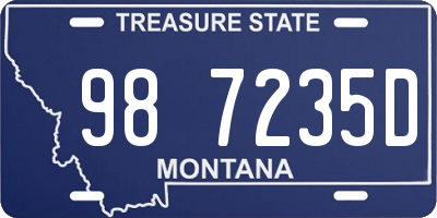 MT license plate 987235D