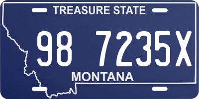 MT license plate 987235X