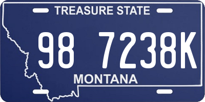 MT license plate 987238K