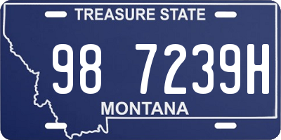 MT license plate 987239H