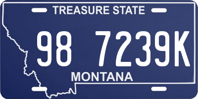 MT license plate 987239K