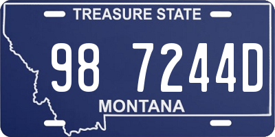 MT license plate 987244D