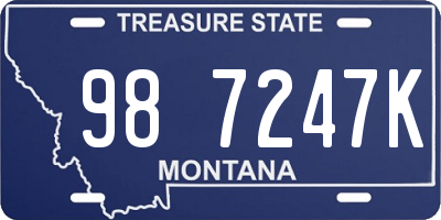 MT license plate 987247K