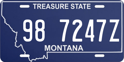 MT license plate 987247Z